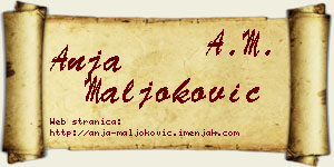 Anja Maljoković vizit kartica